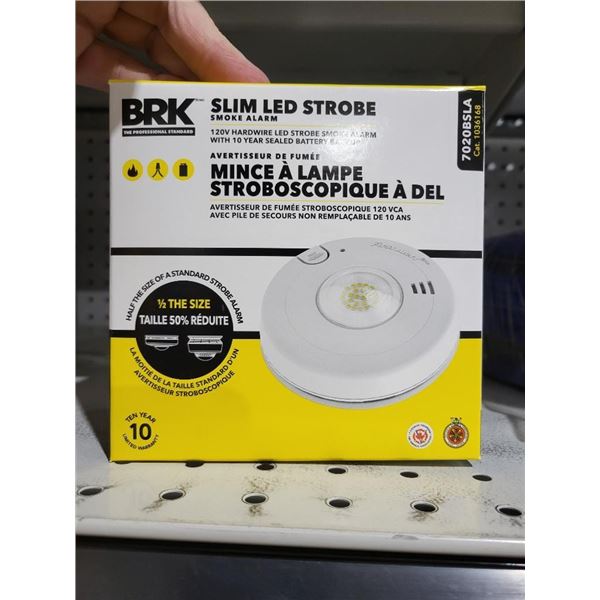 BRK Slim LED Strobe 120V Hardwired LED Strobe Smoke Alarm