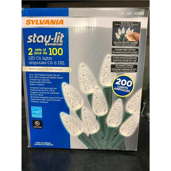 Sylvania stay lit lights 2 sets of 100