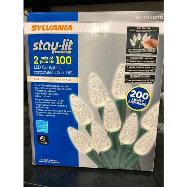 Sylvania stay lit lights 2 sets of 100