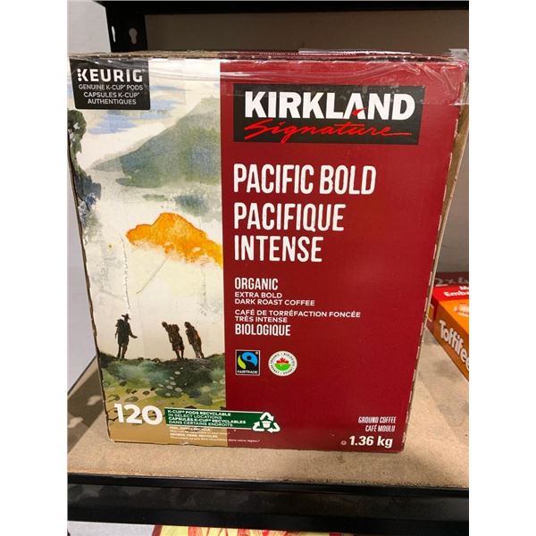 Kirkland Pacific bold dark roast coffee 120 k cup pods