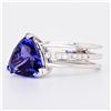 Image 2 : 4.27 ctw Tanzanite and 0.17 ctw Diamond 18K White Gold Ring