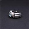 Image 2 : Heavy 18K White Gold & Blue Lace Agate Cabochon Ring