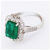 Image 2 : 3.39 ctw Emerald and 0.44 ctw Diamond Platinum Ring