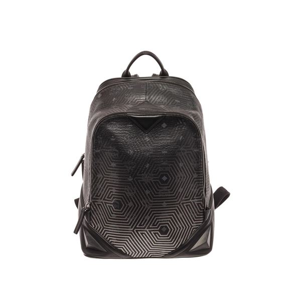 MCM Black Leather Backpack