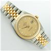 Image 3 : Rolex Mens 2T Factory Champagne Diamond Dial 14K Yellow Gold And Stainless Steel