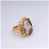 Image 2 : 18k Yellow Gold Cameo Agate & Diamond Ring