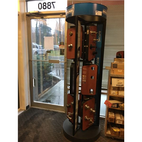 SCHLAGE DOOR HANDLE DISPLAY STAND WITH ASSORTED DOOR HANDLES - Able ...