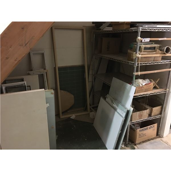 CONTENTS UNDER STAIRS-METRO SHELF RACK & ASSORTED MISCELLANEOUS ITEMS