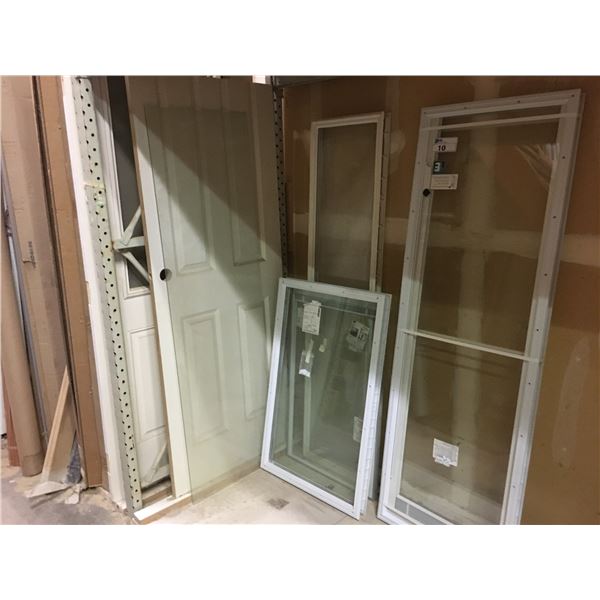 GROUP OF ASSORTED DOORS & WINDOWS
