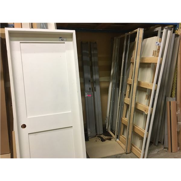 GROUP OF ASSORTED DOORS, POCKET DOOR FRAMES AND STEEL DOOR FRAMES