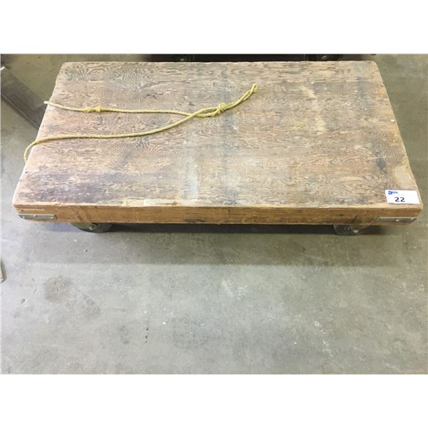 4 WHEEL WOODEN PLATFORM DOLLY