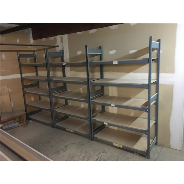*CONTENTS OF MEZZANINE-GREY SHELF RACKING, WHEELBARROW, ASSORTED DOORS & WINDOWS, DOOR &