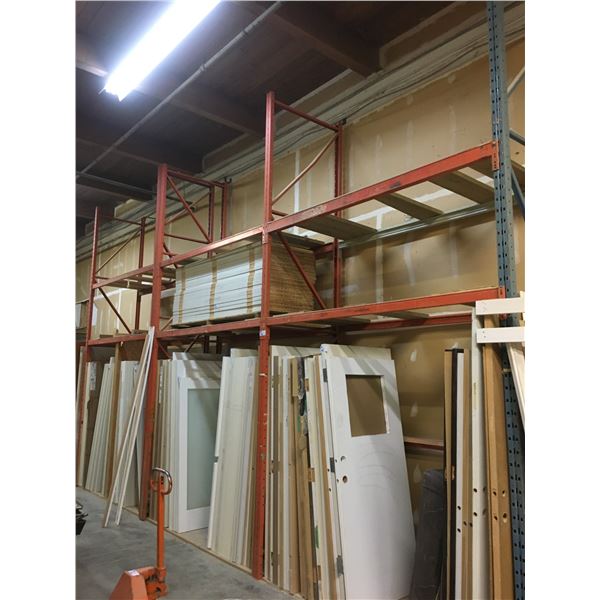 *LD* PALLET RACKING  (ORANGE) - 3 BAYS, APPROX. 24FT ACROSS X 16FT HIGH
