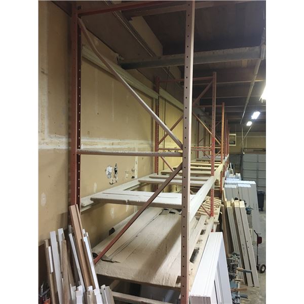 *LD* PALLET RACKING  (ORANGE & BEIGE) - 6 BAYS, APPROX. 48FT ACROSS X 16FT HIGH