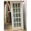 Image 1 : GROUP OF 9 (WHITE) DOORS WITH FRAMES - (4) GLASS PANEL FRONTS/(5) SOLID PANEL