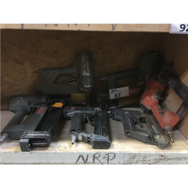 GROUP OF 6 PNEUMATIC STAPLE GUNS