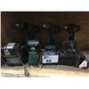 Image 1 : GROUP OF 3 CORDLESS DRILLS- 2 MAKITA AND 1 BOSCH