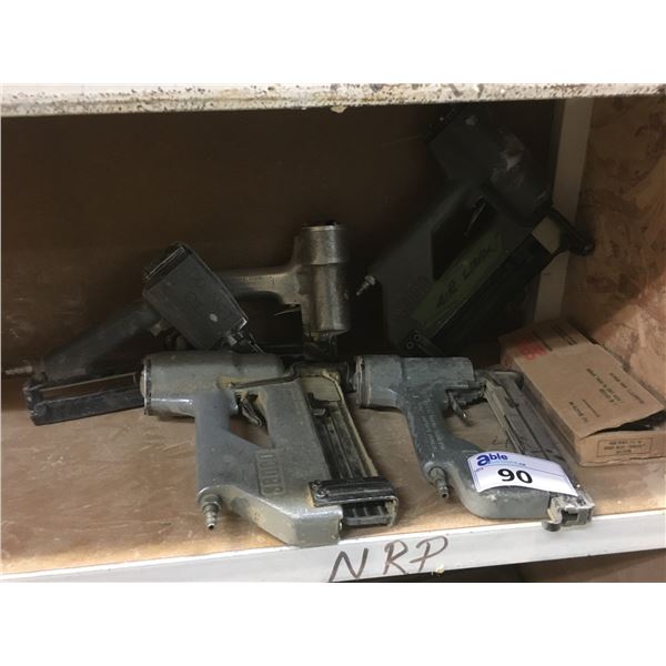 GROUP OF 5 ASSORTED PNEUMATIC STAPLE GUNS