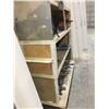 Image 3 : ROLLING WOODEN 3 TIER STORAGE SHELF UNIT AND 2 WOODEN WORK TABLES