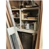 Image 4 : *LARGE GROUP OF ASSORTED WOOD AND METAL MATERIAL AND CABINETS UNDER STAIRS WITH CONTENTS
