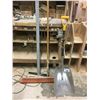 Image 1 : LARGE SHOP BROOM, SHOVEL AND CARPENTERS SQUARE