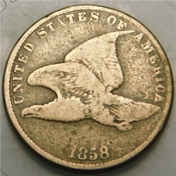 1858 Flying Eagle Cent S/L Small Letters F