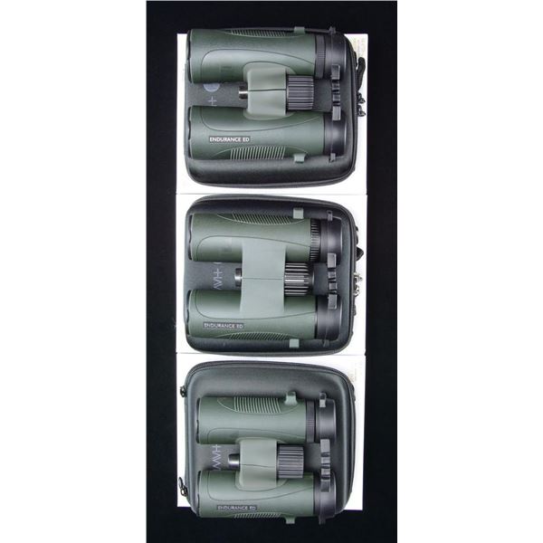 3 HAWKE ENDURANCE ED GREEN BINOCULARS.