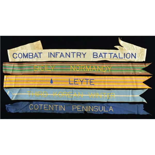 FIVE BATTLE FLAG STREAMERS.