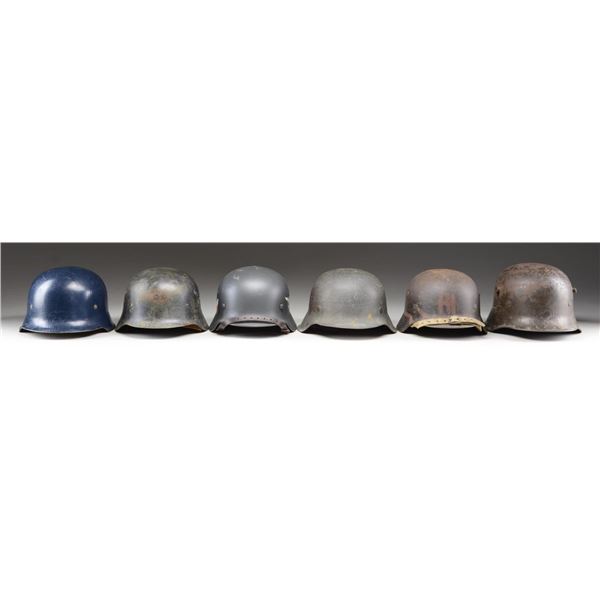 LOT OF 6 GERMAN HELMETS.