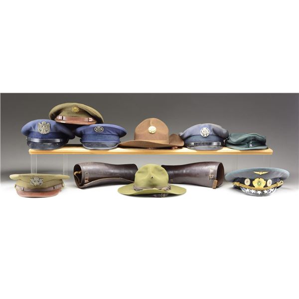 MOSTLY US MILITARY HATS.