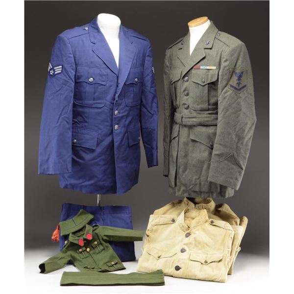 MOSTLY US MILITARY UNIFORMS.