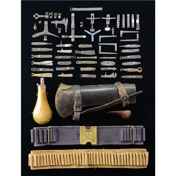 US MILITARY GUN TOOLS 2 CARTRIDGE BELTS A Poulin Auctions us-military-gun-tools-2-cartridge-belts-a-poulin-auctions