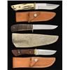 Image 1 : LOT OF 3 CUSTOM FIXED BLADE KNIVES WITH SHEATHS.