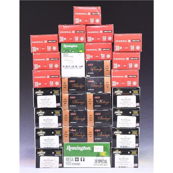 38 BOXES OF 38 SPECIAL AMMO.