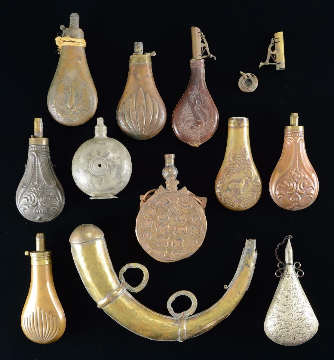Powder Shot Flask 11 POWDER & SHOT FLASKS. - Poulin Auctions