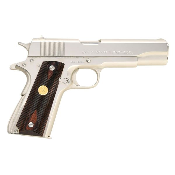 COLT NICKEL SERIES 70 GOVERNMENT MODEL SEMI-AUTO - Poulin Auctions