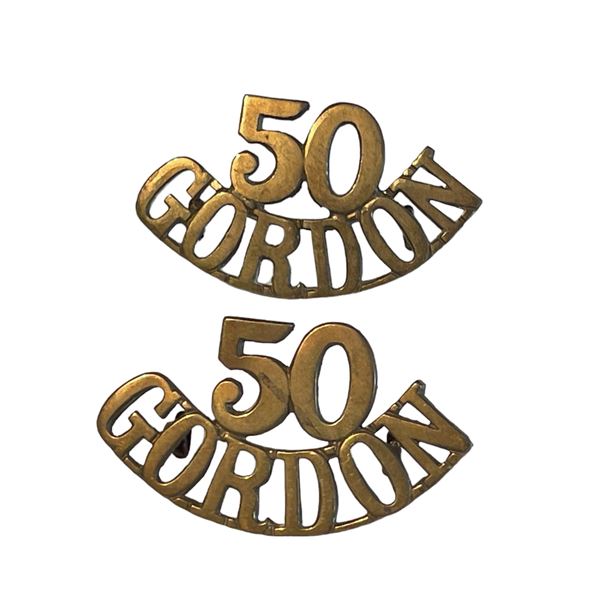 50th Gordon Highlanders Shoulder Title Pair