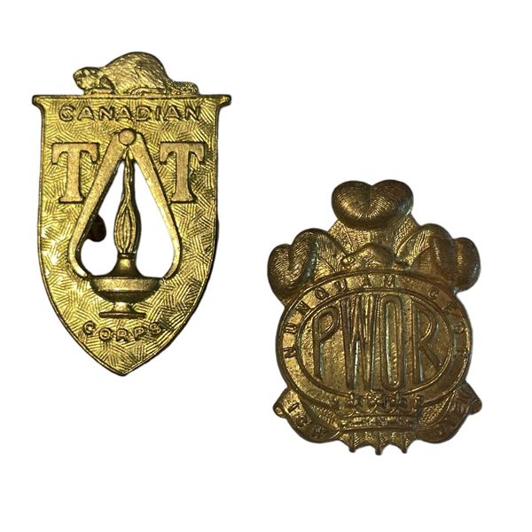 WW2 Canadian Technical Training Corps & PWOR Cap Badge Lot