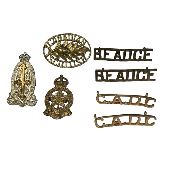WW2 Cap Badge & Shoulder Title Badge Lot