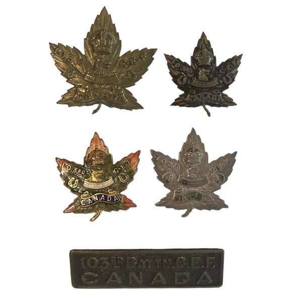 WW1 CEF 103rd Battalion Badge Lot