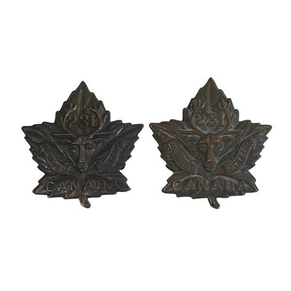 WW1 CEF 231st Battalion Badge Lot