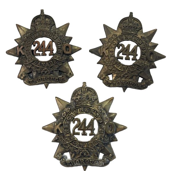 WW1 CEF 244th Battalion, Montreal Cap Badge Lot