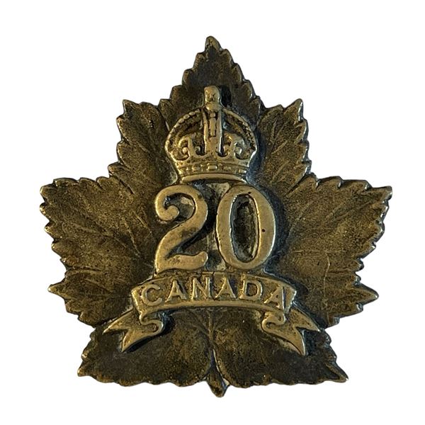 WW1 CEF 20th Battalion Cap Badge