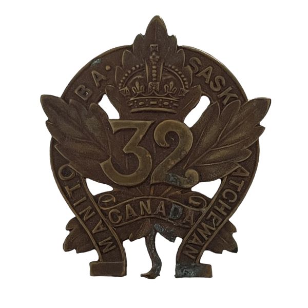 WW1 CEF 32nd Battalion, Saskatchewan & Manitoba Cap Badge