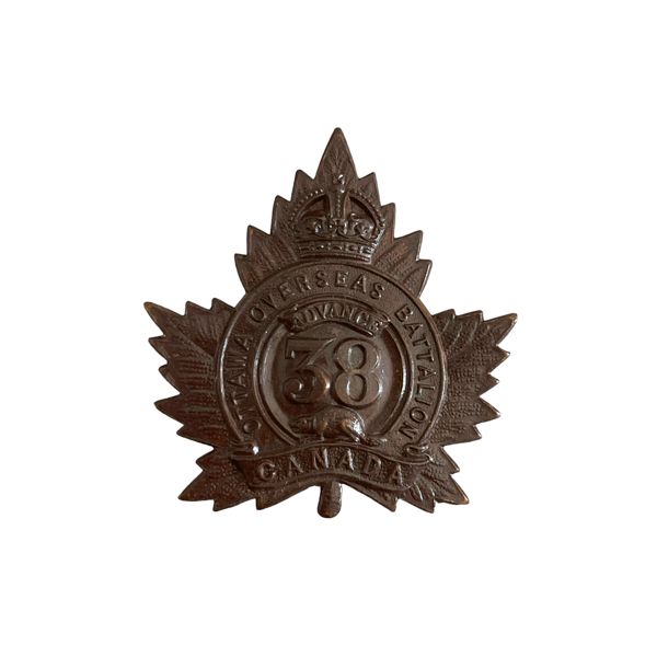 WW1 CEF 38th Battalion, Ottawa Cap Badge