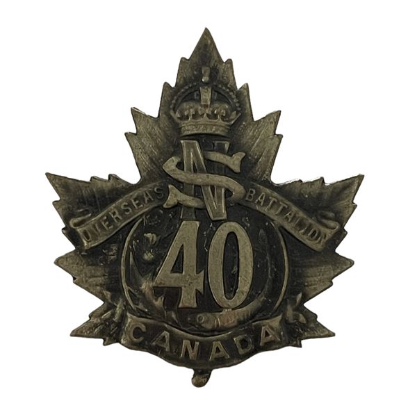 WW1 CEF 40th Battalion, Nova Scotia Cap Badge