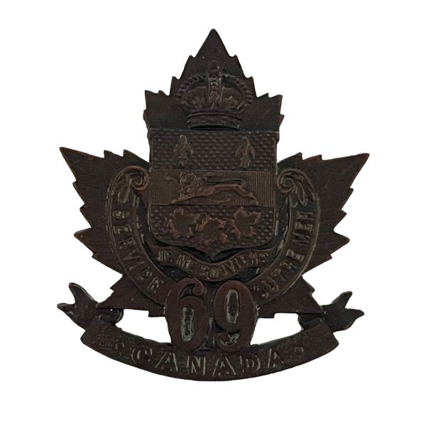WW1 CEF 69th Battalion, Quebec, Cap Badge