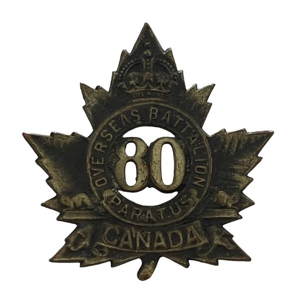 WW1 CEF 80th Battalion, Ontario, Cap Badge