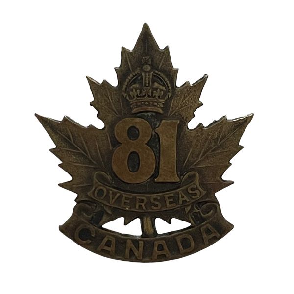 WW1 CEF 81st Battalion, Toronto, Cap Badge