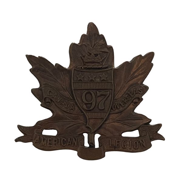 WW1 CEF 97th Battalion, American Legion, Cap Badge